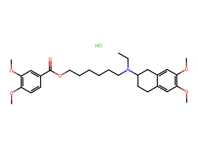 6-(Ethyl(1,2,3,4-tetrahydro-6,7-dimethoxy-2-naphthalenyl)amino)hexyl 3,4-dimethoxybenzoate structure