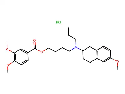 4-(Propyl(1,2,3,4-tetrahydro-6-methoxy-2-naphthalenyl)amino)butyl 3,4-dimethoxybenzoate HCl structure