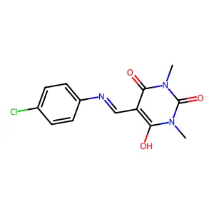 5-[(4-chloroanilino)methylene]-1,3-dimethyl-2,4,6(1H,3H,5H)-pyrimidinetrione structure
