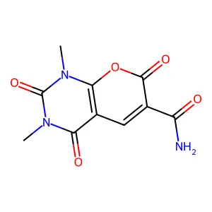 1,3-Dimethyl-2,4,7-trioxopyrano[2,3-d]pyrimidine-6-carboxamide structure