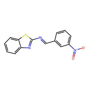 N-[(3-硝基苯基)亚甲基]-2-苯并噻唑胺 structure