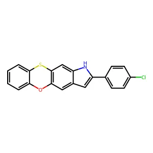 2-(4-chlorophenyl)-1H-[1,4]benzoxathiino[2,3-f]indole structure