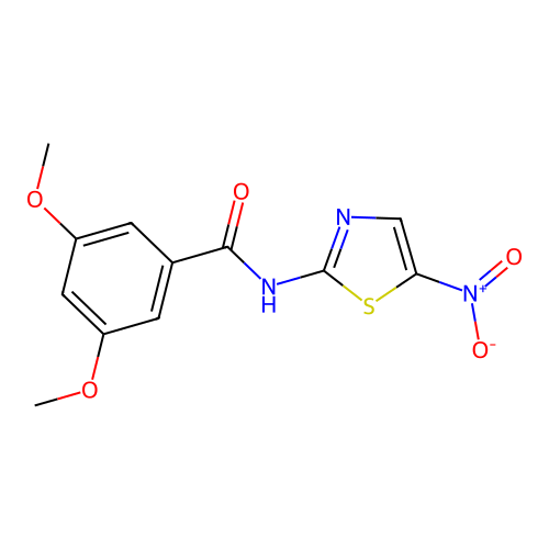 3,5-dimethoxy-N-(5-nitro-1,3-thiazol-2-yl)benzamide structure