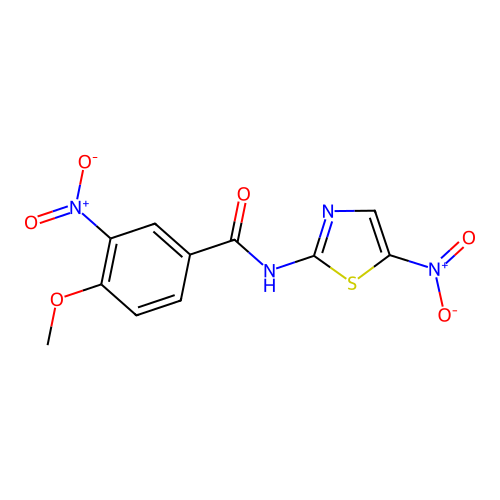 4-methoxy-3-nitro-N-(5-nitro-1,3-thiazol-2-yl)benzamide structure