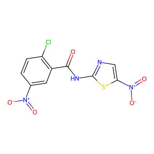 2-chloro-5-nitro-N-(5-nitro-1,3-thiazol-2-yl)benzamide structure