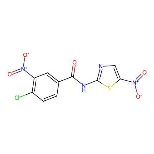 4-chloro-3-nitro-N-(5-nitro-1,3-thiazol-2-yl)benzamide structure