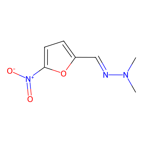 N-methyl-N-[(5-nitrofuran-2-yl)methylideneamino]methanamine structure
