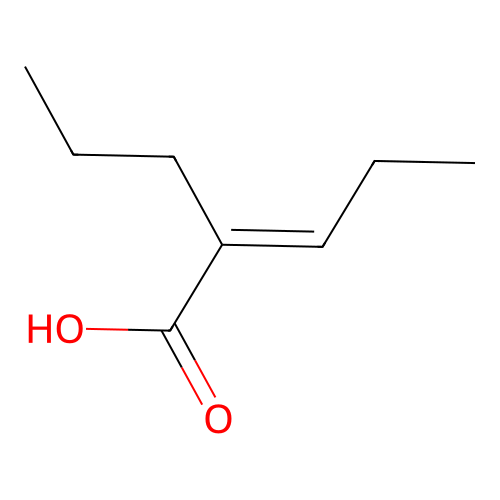 2-propyl-2-pentenoic acid, (E)- structure