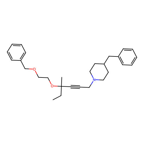 4-Benzyl-1-(4-(2-(benzyloxy)ethoxy)-4-methylhex-2-yn-1-yl)piperidine structure