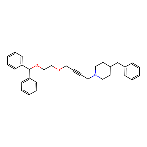 4-Benzyl-1-{4-[2-(diphenylmethoxy)ethoxy]but-2-yn-1-yl}piperidine structure