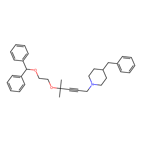 1-(4-(2-(Benzhydryloxy)ethoxy)-4-methylpent-2-yn-1-yl)-4-benzylpiperidine structure