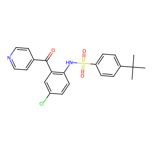 4-tert-butyl-N-(4-chloro-2-isonicotinoylphenyl)benzenesulfonamide structure