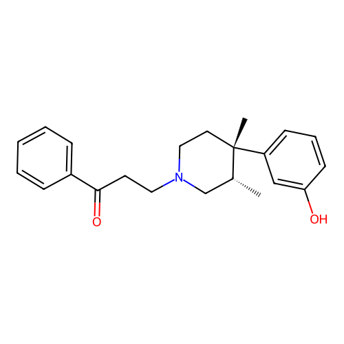 3-[(3S,4S)-4-(3-hydroxyphenyl)-3,4-dimethylpiperidin-1-yl]-1-phenylpropan-1-one structure