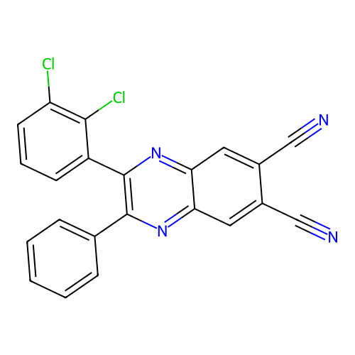 2-(2,3-Dichlorophenyl)-3-phenylquinoxaline-6,7-dicarbonitrile structure