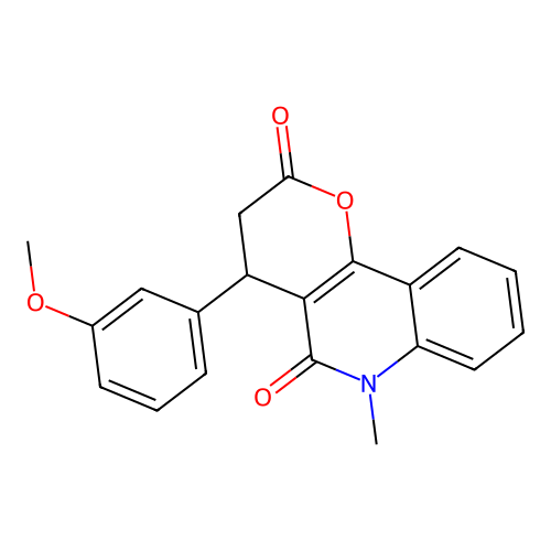 4-(3-methoxyphenyl)-6-methyl-4,6-dihydro-2H-pyrano[3,2-c]quinoline-2,5(3H)-dione structure