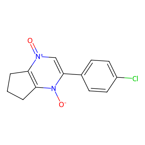 2-(4-chlorophenyl)-6,7-dihydro-5H-cyclopenta[b]pyrazine 1,4-dioxide structure