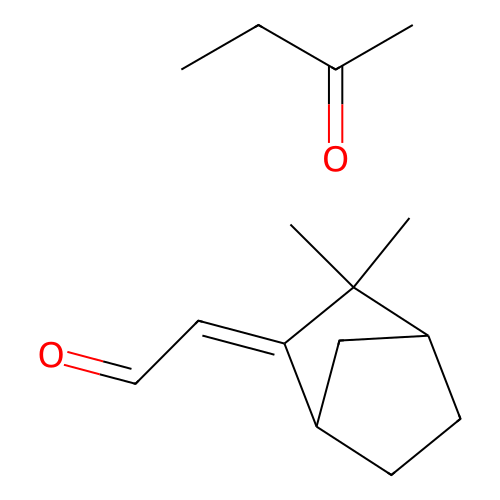 butan-2-one;(2E)-2-(3,3-dimethyl-2-bicyclo[2.2.1]heptanylidene)acetaldehyde structure