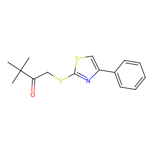 3,3-Dimethyl-1-[(4-phenyl-1,3-thiazol-2-yl)sulfanyl]butan-2-one structure