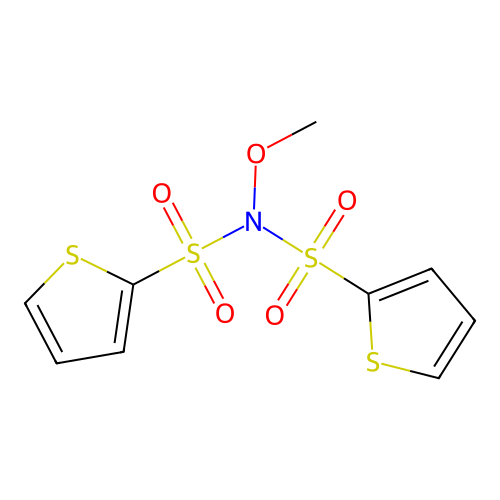 N-methoxy-N-thiophen-2-ylsulfonylthiophene-2-sulfonamide structure