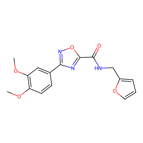3-(3,4-dimethoxyphenyl)-N-(furan-2-ylmethyl)-1,2,4-oxadiazole-5-carboxamide structure