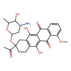 7-Deoxy-9-O-alpha-daunosaminyldaunomycinone structure