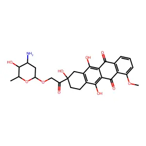 7-Deoxy-14-O-daunosaminyladriamycinone structure