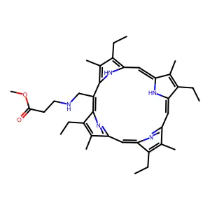 Meso-(n-carbomethoxyethyl)aminomethylethioporphyrin-1 structure