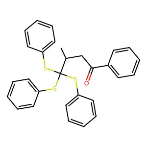 3-Methyl-1-phenyl-4,4,4-tris(phenylthio)-1-butanone structure