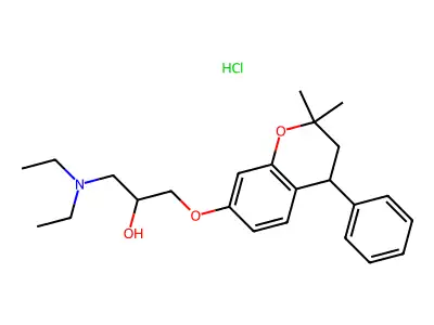 2-Propanol, 1-(diethylamino)-3-((2,2-dimethyl-4-phenyl-3,4-dihydro-2H-1-benzopyran-7-yl)oxy)-, hydrochloride structure