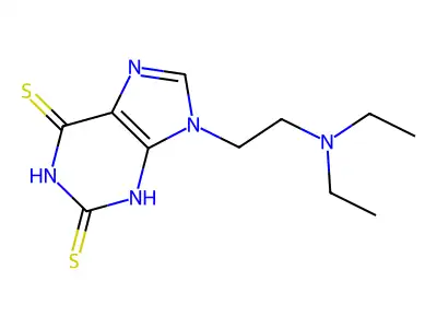 9-[2-(diethylamino)ethyl]-3H-purine-2,6-dithione structure