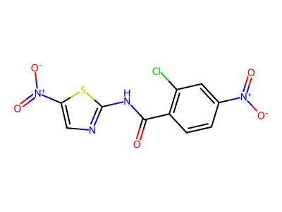 2-chloro-4-nitro-N-(5-nitro-1,3-thiazol-2-yl)benzamide structure
