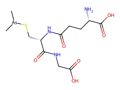 N-[S-(Dimethylarsino)-N-L-gamma-glutamyl-L-cysteinyl]glycine, disodium salt structure