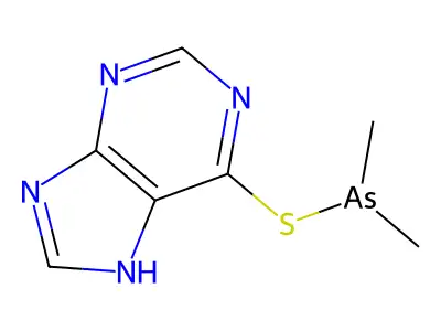 dimethyl(7H-purin-6-ylsulfanyl)arsane structure