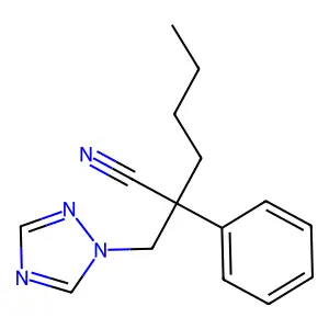 1H-1,2,4-Triazole-1-propanenitrile, alpha-butyl-alpha-phenyl- structure
