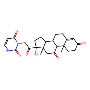 3-[2-(17-hydroxy-10,13-dimethyl-3,11-dioxo-1,2,6,7,8,9,12,14,15,16-decahydrocyclopenta[a]phenanthren-17-yl)-2-oxoethyl]-1H-pyrimidine-2,4-dione structure