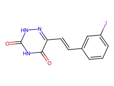1,2,4-Triazine-3,5(2H,4H)-dione,6-[2-(3-iodophenyl)ethenyl]- structure