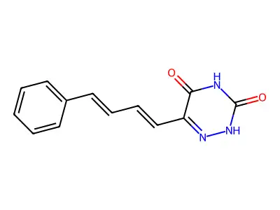 6-(4-phenylbuta-1,3-dienyl)-2H-1,2,4-triazine-3,5-dione structure