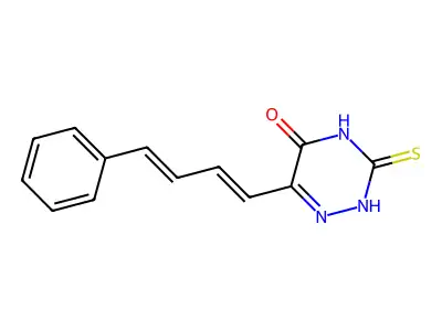 1,2,4-Triazin-5(2h)-one,3,4-dihydro-6-(4-phenyl-1,3-butadien-1-yl)-3-thioxo- structure