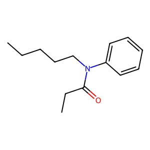 N-pentyl-N-phenylpropanamide structure