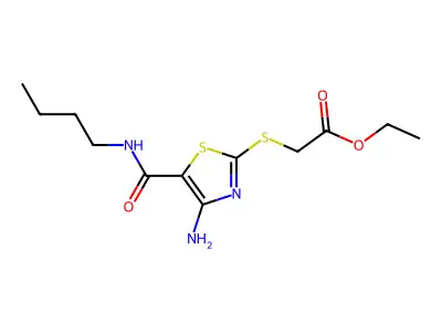 Ethyl ({4-amino-5-[(butylamino)carbonyl]-1,3-thiazol-2-yl}thio)acetate structure