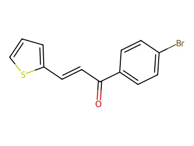 (2E)-1-(4-bromophenyl)-3-(thiophen-2-yl)prop-2-en-1-one structure
