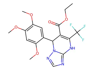 ethyl 5-(trifluoromethyl)-7-(2,4,5-trimethoxyphenyl)-4,7-dihydro[1,2,4]triazolo[1,5-a]pyrimidine-6-carboxylate structure