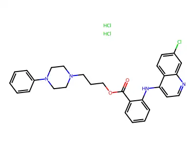 Piperazinepropanol, 4-phenyl-, N-(7-chloro-4-quinolyl)anthranilate, dihydrochloride structure