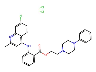 Piperazineethanol, 4-phenyl-, N-(7-chloro-2-methyl-4-quinolyl)anthranilate, dihydrochloride structure