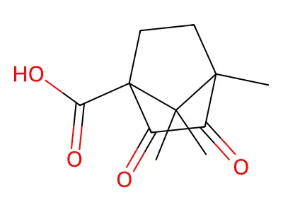 4,7,7-Trimethyl-2,3-dioxobicyclo[2.2.1]heptane-1-carboxylic acid structure