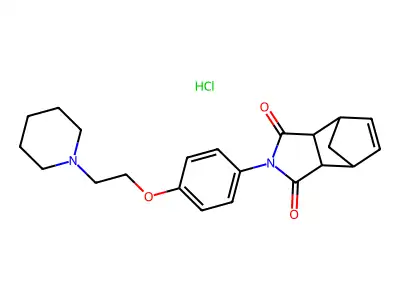 4,7-Methano-1H-isoindole-1,3(2H)-dione, 3a,4,7,7a-tetrahydro-2-(4-(2-(1-piperidinyl)ethoxy)phenyl)-, monohydrochloride structure