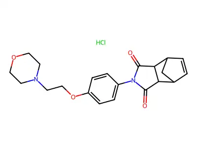 4,7-Methano-1H-isoindole-1,3(2H)-dione, 3a,4,7,7a-tetrahydro-2-(4-(2-(4-morpholinyl)ethoxy)phenyl)-, monohydrochloride structure