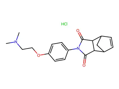 4,7-Methano-1H-isoindole-1,3(2H)-dione, 3a,4,7,7a-tetrahydro-2-(4-(2-(dimethylamino)ethoxy)phenyl)-, monohydrochloride structure