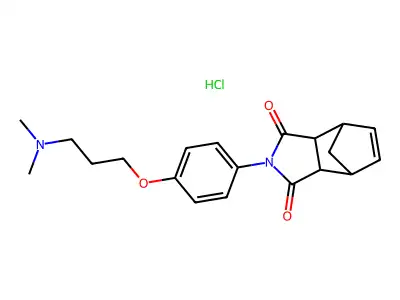 4,7-Methano-1H-isoindole-1,3(2H)-dione, 3a,4,7,7a-tetrahydro-2-(4-(3-(dimethylamino)propoxy)phenyl)-, monohydrochloride structure