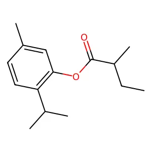Butanoic acid, 2-methyl-, 5-methyl-2-(1-methylethyl)phenyl ester structure